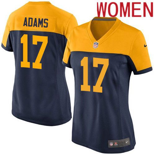 Women Green Bay Packers #17 Davante Adams Navy Blue Nike Alternate Game NFL Jersey->women nfl jersey->Women Jersey